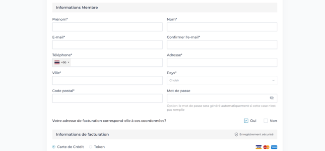 formulaire d'inscription