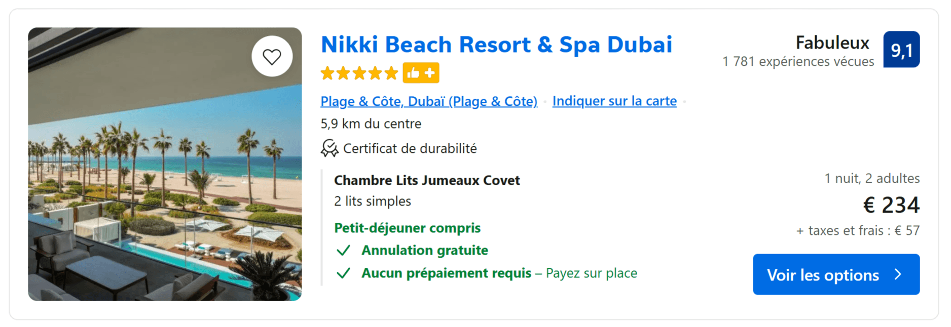 Nikki Beach Resort Dubai sur Booking.com - 291€