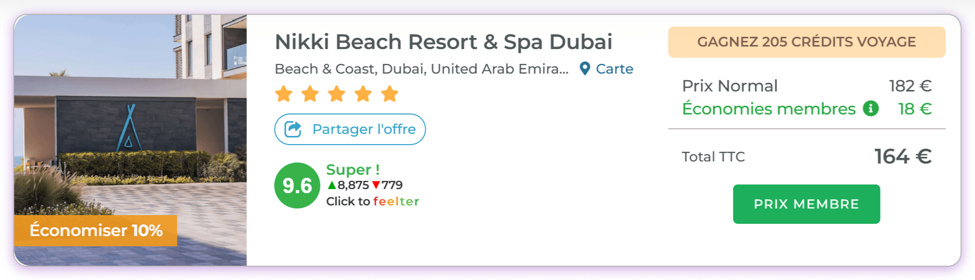 Nikki Beach Resort Dubai sur Travel Advantage - 164€