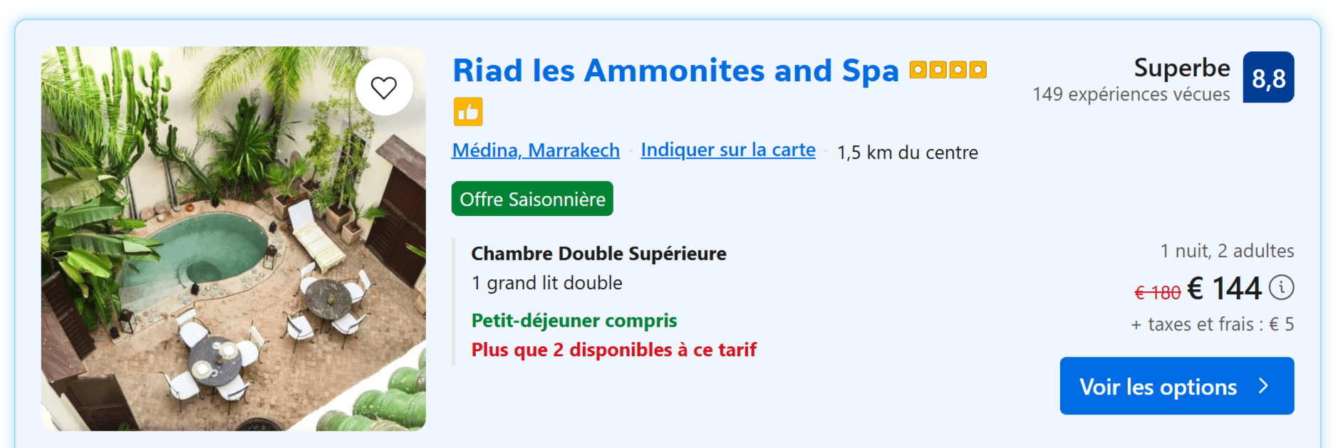 Riad les Ammonites Marrakech sur Booking.com - 149€