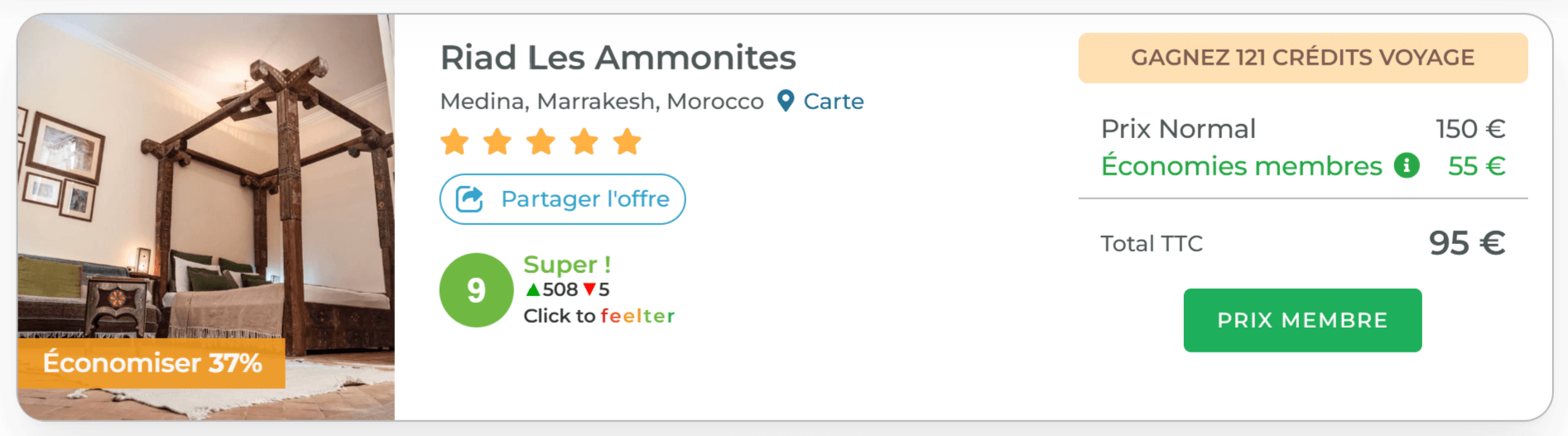 Riad les Ammonites Marrakech sur Travel Advantage - 95€