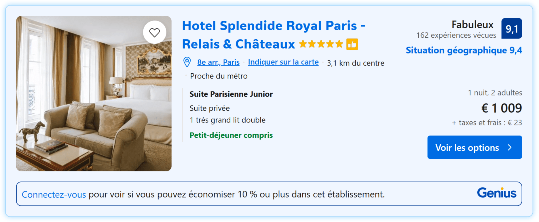 Hotel Splendide Royal Paris sur Booking.com - 1032€